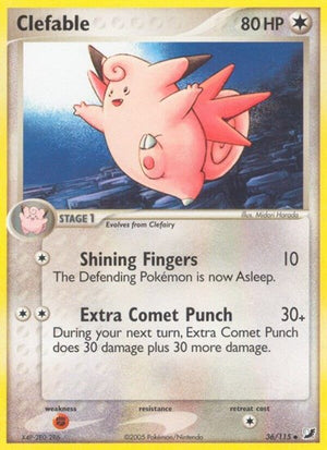 Pokemon TCG - EX Unseen Forces - Clefable - 36/115 - Reverse Holofoil