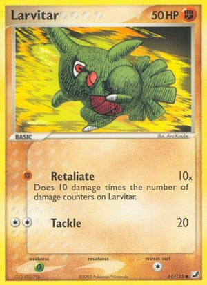 Pokemon TCG - EX Unseen Forces - Larvitar - 61/115 - Reverse Holofoil