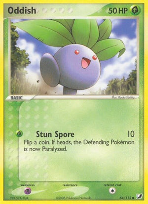 Pokemon TCG - EX Unseen Forces - Oddish - 64/115 - Reverse Holofoil