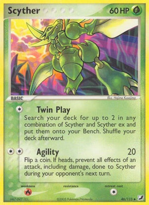 Pokemon TCG - EX Unseen Forces - Scyther - 46/115 - Reverse Holofoil