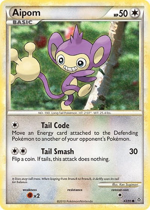 Pokemon TCG - Unleashed - Aipom - 43/95 - Reverse Holofoil