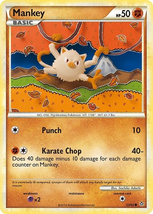 Pokemon TCG - Unleashed - Mankey - 53/95