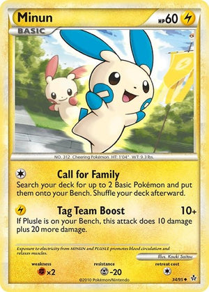 Pokemon TCG - Unleashed - Minun - 34/95 - Reverse Holofoil