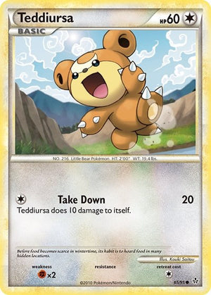 Pokemon TCG - Unleashed - Teddiursa - 65/95 - Reverse Holofoil