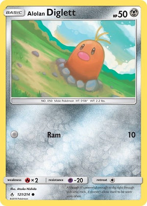 Pokemon TCG - SM - Unbroken Bonds - Alolan Diglett - 121/214