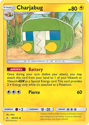 Pokemon TCG - SM - Unbroken Bonds - Charjabug - 58/214