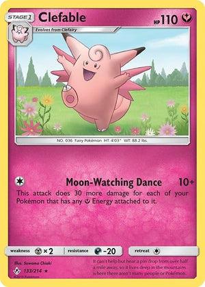 Pokemon TCG - SM - Unbroken Bonds - Clefable - 133/214 - Reverse Holofoil