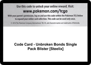 Pokemon TCG - SM - Unbroken Bonds - Code Card - Unbroken Bonds Single Pack Blister