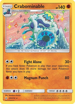 Pokemon TCG - SM - Unbroken Bonds - Crabominable - 105/214 - Reverse Holofoil