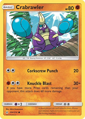 Pokemon TCG - SM - Unbroken Bonds - Crabrawler - 104/214 - Reverse Holofoil