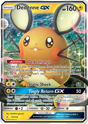 Pokemon TCG - SM - Unbroken Bonds - Dedenne GX - 57/214 - Holofoil