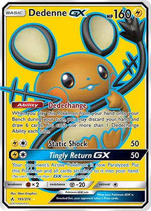 Pokemon TCG - SM - Unbroken Bonds - Dedenne GX - 195/214 - Holofoil