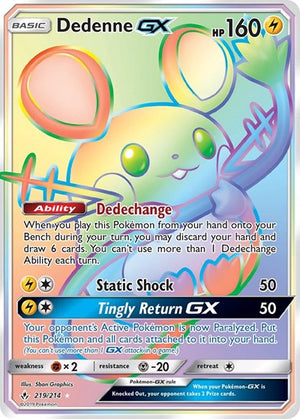 Pokemon TCG - SM - Unbroken Bonds - Dedenne GX - 219/214 - Holofoil