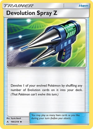 Pokemon TCG - SM - Unbroken Bonds - Devolution Spray Z - 166/214 - Reverse Holofoil