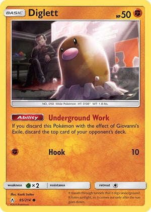 Pokemon TCG - SM - Unbroken Bonds - Diglett - 85/214