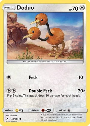Pokemon TCG - SM - Unbroken Bonds - Doduo - 150/214 - Reverse Holofoil