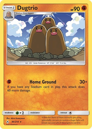 Pokemon TCG - SM - Unbroken Bonds - Dugtrio - 86/214 - Reverse Holofoil