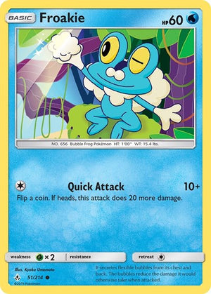 Pokemon TCG - SM - Unbroken Bonds - Froakie - 51/214 - Reverse Holofoil