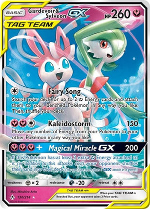 Pokemon TCG - SM - Unbroken Bonds - Gardevoir & Sylveon GX - 130/214 - Holofoil