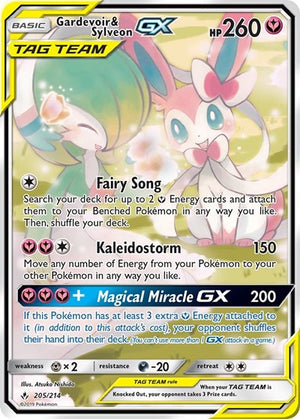 Pokemon TCG - SM - Unbroken Bonds - Gardevoir & Sylveon GX - 205/214 - Holofoil
