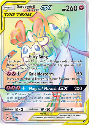Pokemon TCG - SM - Unbroken Bonds - Gardevoir & Sylveon GX - 225/214 - Holofoil