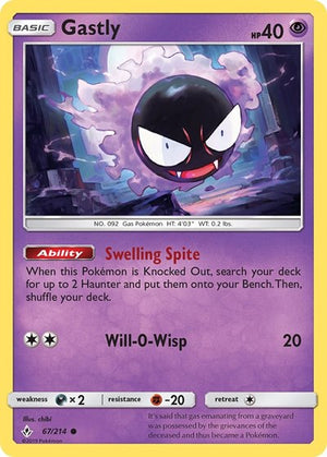 Pokemon TCG - SM - Unbroken Bonds - Gastly - 67/214