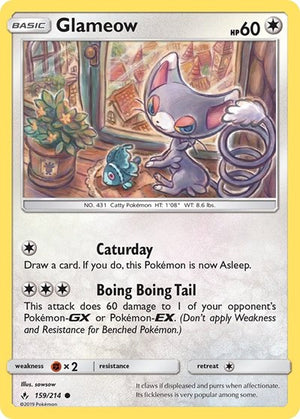 Pokemon TCG - SM - Unbroken Bonds - Glameow - 159/214