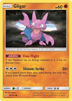 Pokemon TCG - SM - Unbroken Bonds - Gligar - 98/214