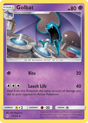 Pokemon TCG - SM - Unbroken Bonds - Golbat - 65/214 - Reverse Holofoil