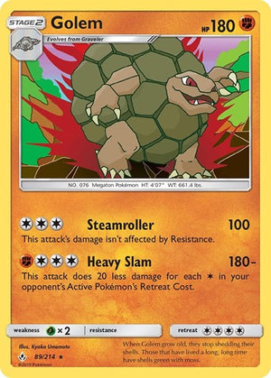 Pokemon TCG - SM - Unbroken Bonds - Golem - 89/214 - Reverse Holofoil