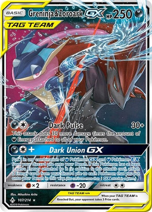 Pokemon TCG - SM - Unbroken Bonds - Greninja & Zoroark GX - 107/214 - Holofoil