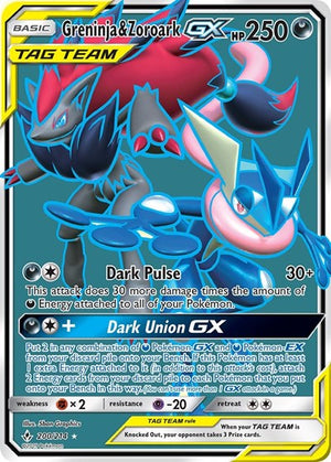 Pokemon TCG - SM - Unbroken Bonds - Greninja & Zoroark GX - 200/214 - Holofoil
