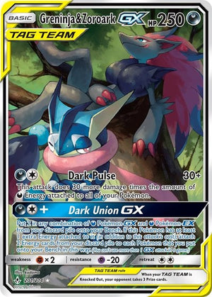 Pokemon TCG - SM - Unbroken Bonds - Greninja & Zoroark GX - 201/214 - Holofoil