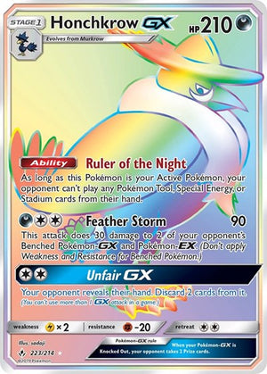 Pokemon TCG - SM - Unbroken Bonds - Honchkrow GX - 223/214 - Holofoil