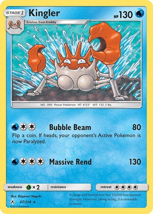 Pokemon TCG - SM - Unbroken Bonds - Kingler - 47/214