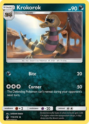 Pokemon TCG - SM - Unbroken Bonds - Krokorok - 115/214