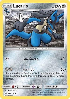 Pokemon TCG - SM - Unbroken Bonds - Lucario - 126/214 - Reverse Holofoil