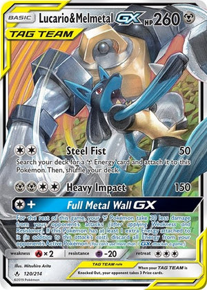 Pokemon TCG - SM - Unbroken Bonds - Lucario & Melmetal GX - 120/214 - Holofoil