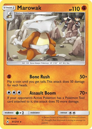 Pokemon TCG - SM - Unbroken Bonds - Marowak - 91/214