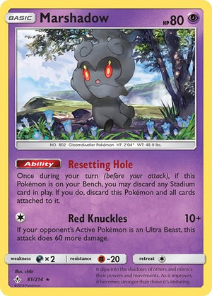 Pokemon TCG - SM - Unbroken Bonds - Marshadow - 81/214 - Reverse Holofoil