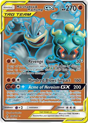 Pokemon TCG - SM - Unbroken Bonds - Marshadow & Machamp GX - 198/214 - Holofoil