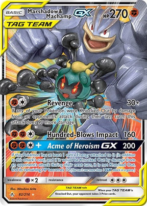 Pokemon TCG - SM - Unbroken Bonds - Marshadow & Machamp GX - 82/214 - Holofoil