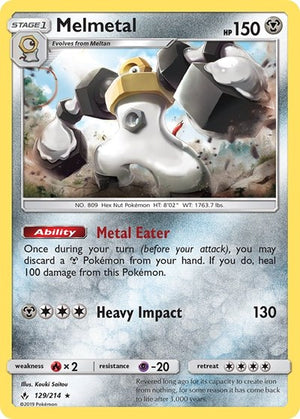 Pokemon TCG - SM - Unbroken Bonds - Melmetal - 129/214 - Reverse Holofoil