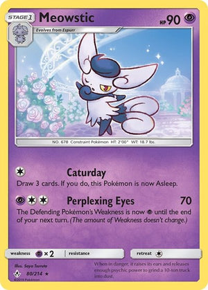 Pokemon TCG - SM - Unbroken Bonds - Meowstic - 80/214 - Reverse Holofoil
