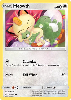 Pokemon TCG - SM - Unbroken Bonds - Meowth - 147/214