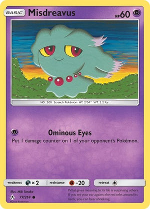 Pokemon TCG - SM - Unbroken Bonds - Misdreavus - 77/214 - Reverse Holofoil