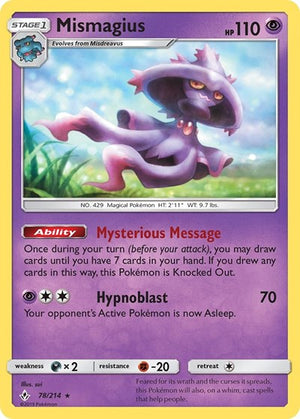 Pokemon TCG - SM - Unbroken Bonds - Mismagius - 78/214 - Reverse Holofoil