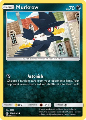 Pokemon TCG - SM - Unbroken Bonds - Murkrow - 108/214 - Reverse Holofoil