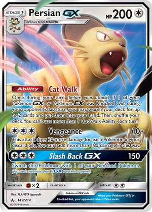 Pokemon TCG - SM - Unbroken Bonds - Persian GX - 149/214 - Holofoil