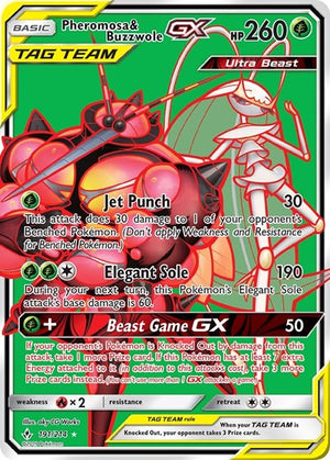 Pokemon TCG - SM - Unbroken Bonds - Pheromosa & Buzzwole GX - 191/214 - Holofoil